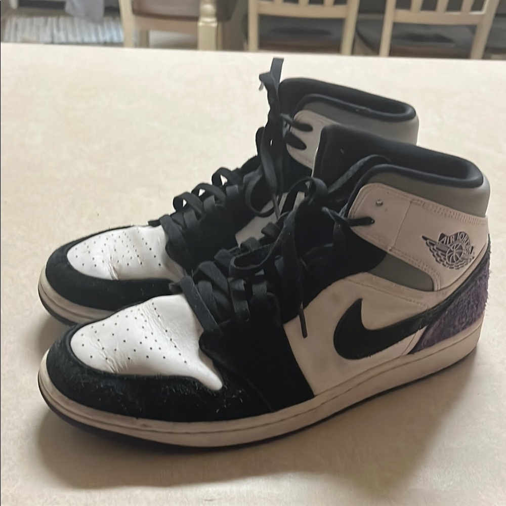 Black and White High-Top Sneakers